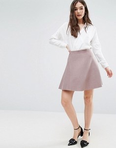 Короткая расклешенная юбка из трикотажа розового цвета Lavand - Розовый
