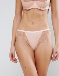 Атласные бразильские трусики ASOS Lillie - Бежевый