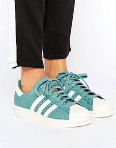 Сине-зеленые кроссовки с тисненым змеиным рисунком adidas Originals - Зеленый