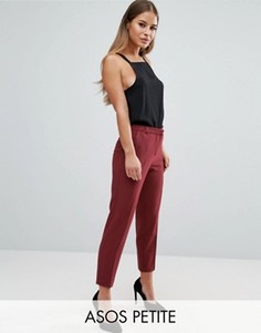 Укороченные креповые брюки-сигареты ASOS PETITE - Красный