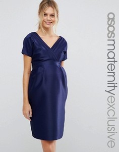 Платье для беременных с бантом сзади ASOS Maternity - Синий