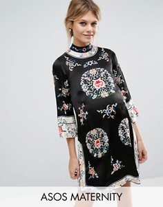 Цельнокройное платье для беременных с вышивкой ASOS Maternity - Мульти