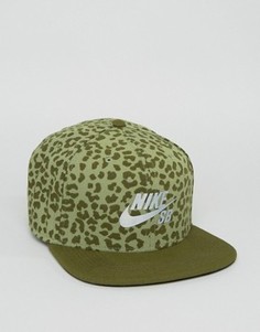 Кепка с леопардовым принтом Nike SB 828633-331 - Зеленый