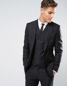 Узкий черный пиджак из 100% шерсти ASOS - Черный