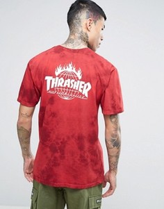 Футболка с принтом тай-дай HUF x Thrasher - Красный
