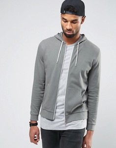 Серый худи на молнии ASOS - Серый