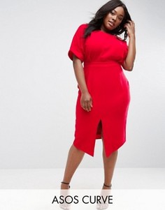 Строгое платье миди ASOS CURVE - Красный