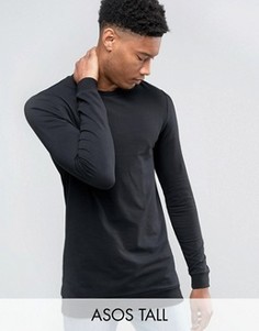 Черный длинный обтягивающий свитшот ASOS TALL - Черный