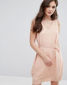 Цельнокройное платье без рукавов с V-образным вырезом Vila - Коричневый