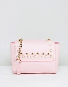Сумка через плечо с заклепками ASOS - Розовый