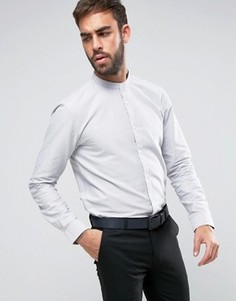 Оксфордская классическая рубашка без воротника HUGO by Hugo Boss Edoug - Серый