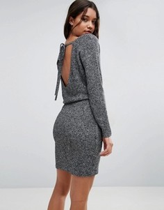 Платье-джемпер с завязками на спине ASOS - Серый