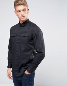 Узкая рубашка с карманами в стиле милитари и отделкой Jack &amp; Jones Core - Черный