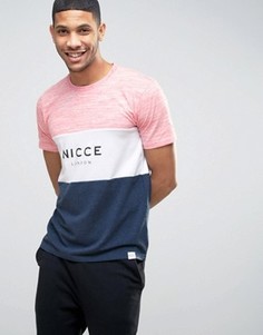 Меланжевая футболка с тремя вставками Nicce - Мульти
