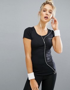 Спортивная футболка с сетчатой вставкой Elle Sport - Черный