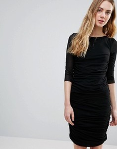 Присборенное облегающее платье Ganni - Черный