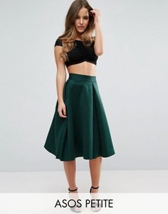 Юбка для выпускного со встречной складкой ASOS PETITE - Зеленый