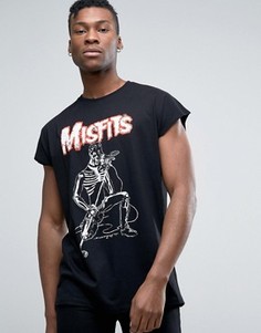 Длинная oversize-футболка Misfits ASOS - Черный