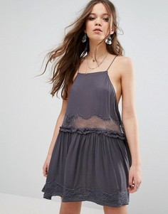 Платье-трапеция мини Free People Two For Tea - Серый