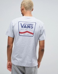 Серая футболка с принтом на спине Vans VA2X4TATH - Серый