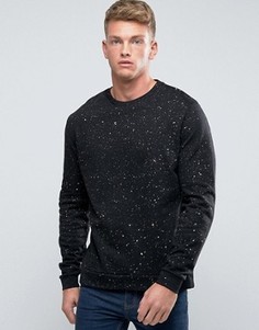 Свитшот с золотистым принтом ASOS - Черный