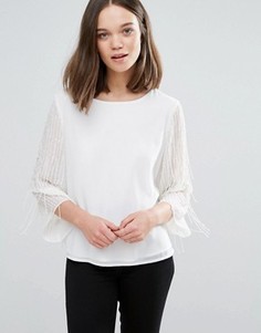Декорированная блузка Only Risa - Кремовый