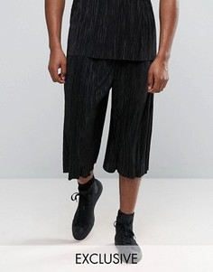 Широкие плиссированные брюки Reclaimed Vintage - Черный