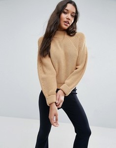 Укороченный джемпер крупной вязки ASOS - Stone