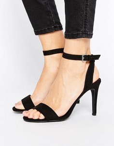 Сандалии из искусственной замши на каблуке New Look - Черный
