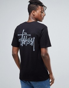 Футболка с логотипом на спине Stussy - Черный