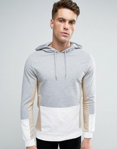 Обтягивающий худи со вставками ASOS - Бежевый