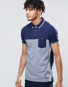 Футболка-поло со вставкой Brave Soul - Темно-синий