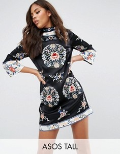 Цельнокройное платье-туника с вышивкой ASOS TALL - Зеленый