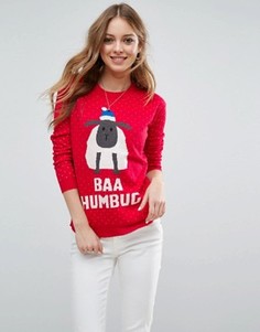 Новогодний джемпер Brave Soul Baa Humbug - Красный