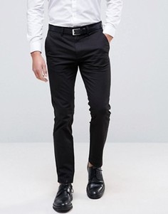 Черные узкие брюки стретч Burton Menswear - Черный