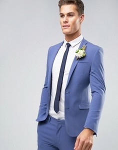 Синий супероблегающий пиджак ASOS WEDDING - Синий