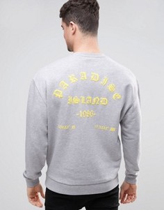 Oversize-свитшот с принтом на спине ASOS - Зеленый