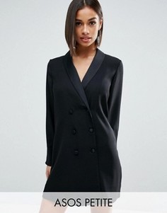 Платье в стиле смокинга ASOS PETITE - Черный