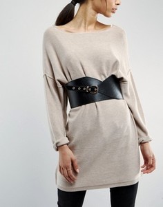 Ремень с пряжкой Pieces Aba - Черный