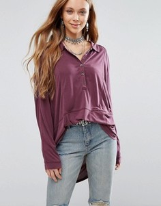 Топ с длинными рукавами Free People Rose - Фиолетовый