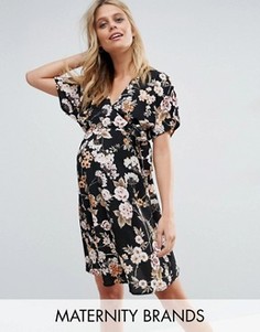 Платье с цветочным принтом для беременных New Look Maternity - Черный