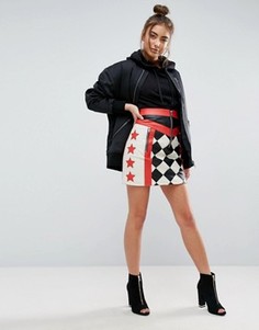 Кожаная юбка-мини ASOS Motocross - Мульти