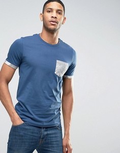 Футболка с цветочным принтом на кармане Jack &amp; Jones Originals - Синий