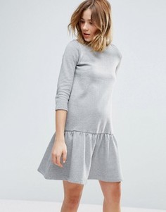 Трикотажное платье с заниженной талией Ganni Rose Isoli - Серый