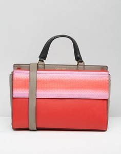 Кожаный портфель с тиснением под змею Calvin Klein - Красный