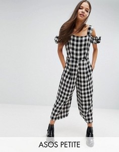 Комбинезон в клеточку с вырезами на плечах ASOS PETITE - Мульти