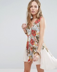 Платье-туника с принтом Free People - Кремовый
