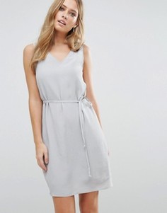 Цельнокройное платье без рукавов с V-образным вырезом Vila - Кремовый