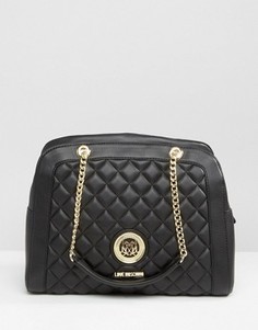 Стеганая сумка на плечо Love Moschino - Черный