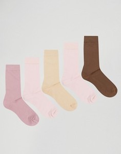 5 пар розовых носков ASOS - Розовый